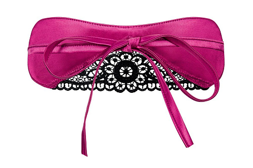 Серая маска с кружевной вставкой по центру Obsessive Satinia mask