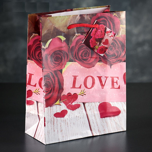 Подарочный пакет Сима-Ленд «Love» 3821352 (23×18×8,5 см)