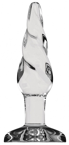 Прозрачная стеклянная витая анальная пробка Shots Media BV Rounded 5 Inch PLU006GLS (12,7 см)