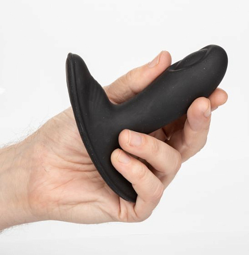 Чёрный массажёр простаты с пультом-браслетом California Exotic Novelties Eclipse Wristband Remote Pulsing Probe SE-0436-85-3 (11,5 см)