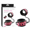 Красно-чёрные кожаные оковы на ноги Ankles Cuffs Erokay EK-3105R