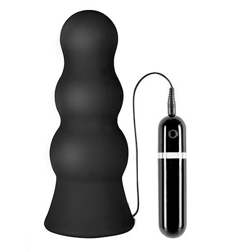 Чёрная анальная втулка большого размера с вибрацией Dream Toys MENZSTUFF VIBRATING BUTTCRASHER PAWN 21019 (20 см)