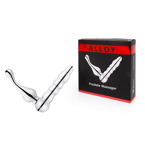 Серебристый металлический вибромассажёр простаты Bior toys Alloy NTU-80475
