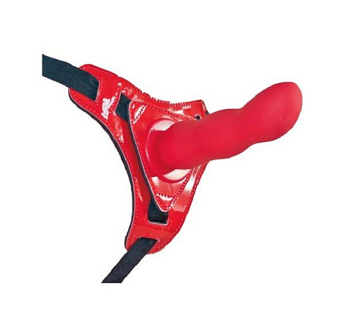 Красные трусики со сменной насадкой из силикона Howells Strap-on Curved Dong 92002Red (13,5 см)