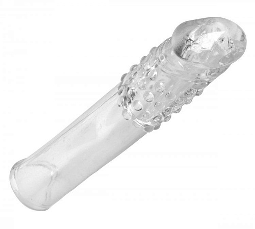 Удлиняющая прозрачная насадка XR Brands Thick Stick Clear Textured Penis Extender AD506 (17,8 см)