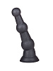 Чёрная анальная пробка платинового цвета с изгибом LOVETOY (А-Полимер) 427103 (15 см)