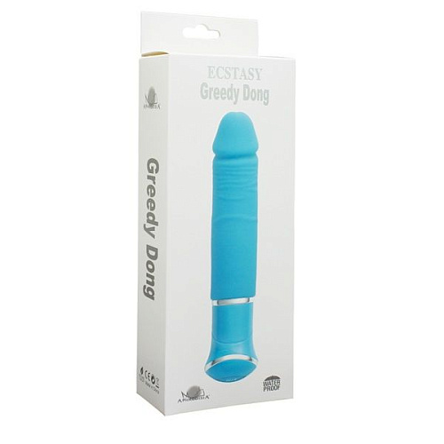 Голубой силиконовый вибратор Howells ECSTAS Greedy Dong 173801blue