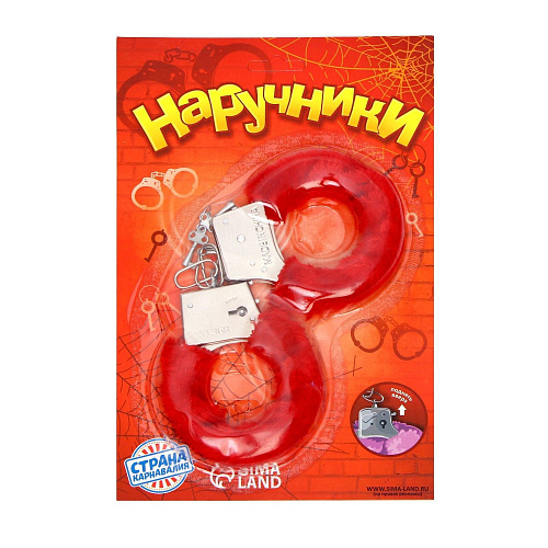 Красные плюшевые наручники с ключиками Сима-Ленд 329103