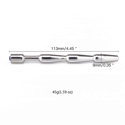 Стальной уретральный металлический плаг-ёлочка без ограничителя Bior toys NTU-80406