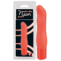 Оранжевый мини-вибратор с ребристым выступом Orion Mini Vibe Neon 0578525 (11 см)