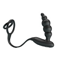 Чёрное эрекционное кольцо с анальной вибропробкой-ёлочкой Baile Vibrating penis sleeve III BI-210200