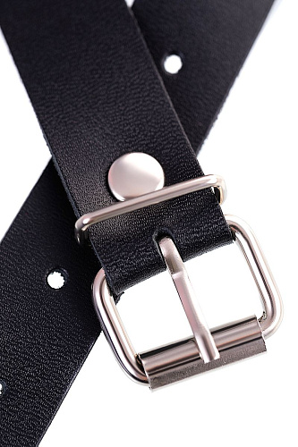 Чёрный кляп на регулируемых ремешках Штучки-дрючки «Розочка» 690219