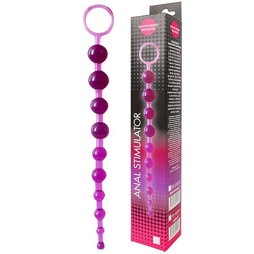 Фиолетовая анальная цепочка Bior toys Anal stimulator EE-10120-5 (26 см)