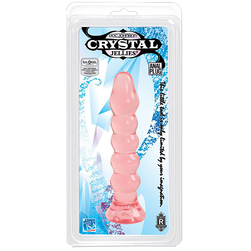 Анальная ёлочка из розового геля Doc Johnson Crystal Jellies Anal Plug Bumps 7005-02-CD (15,2 см)