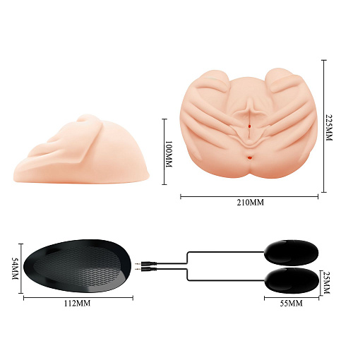 Вагина телесного цвета с руками поверх и вибрацией Baile BM-009022Z-1