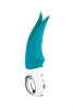 Бирюзовый вибратор с раздвоенным кончиком Fun Factory Volta 1141074 (18,9 см)