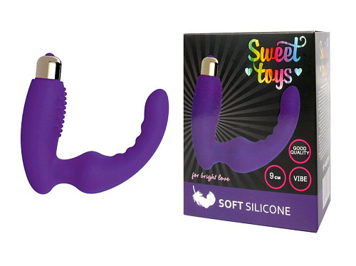 Фиолетовый вибростимулятор простаты с изогнутым кончиком Bior toys ST-40137-5