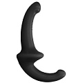 Чёрный безремневой страпон Shots Media BV Silicone Strapless Strapon OU322BLK