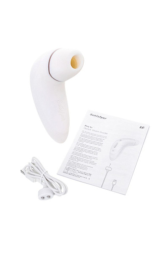 Бесконтактный вакуумно-волновой стимулятор белого цвета Satisfyer Pro Plus Vibration J2018-16