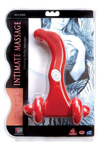 Красный водонепроницаемый вибромассажёр с колёсиками Dream Toys 20147 (12,7 см)