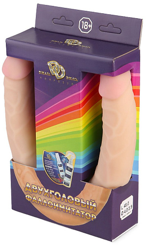 Телесный двухсторонний фаллоимитатор-реалистик Сумерки богов 3206-02 BX DD (47,8 см)