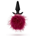 Силиконовая анальная пробка с бордовым заячьим хвостом Blush Novelties Fur Pom Pom BL-59200 (12,7 см)