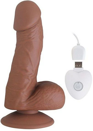 Коричневый вибратор Howells SEDUCER 20 Function Ballsy Stud 170314Brown (16,5 см)