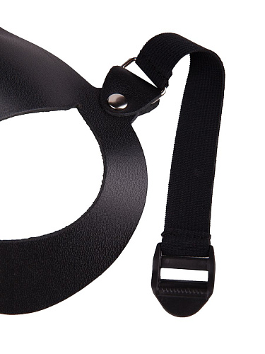 Чёрная кожаная маска с длинными ушками Sitabella 3186-1