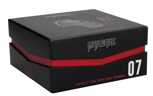 Чёрный мужской пояс верности Shots Media BV Cock Cage Model 07 Chastity 3.1 MCG007BLK