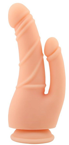 Двойной телесный фаллоимитатор на присоске Chisa Naked Legend CN-101753897 (21,5 см)