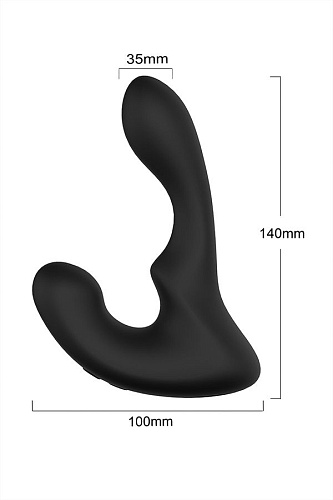 Стимулятор простаты с подсветкой и 9 режимами вибрации чёрного цвета S-HANDE Landys SHD-041