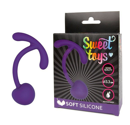 Фиолетовый вагинальный шарик с ограничителем Bior toys ST-40136-5