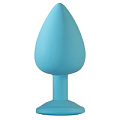 Большая голубая анальная пробка с фиолетовым кристаллом Lola toys Emotions Cutie Large 4013-04Lola (10 см)