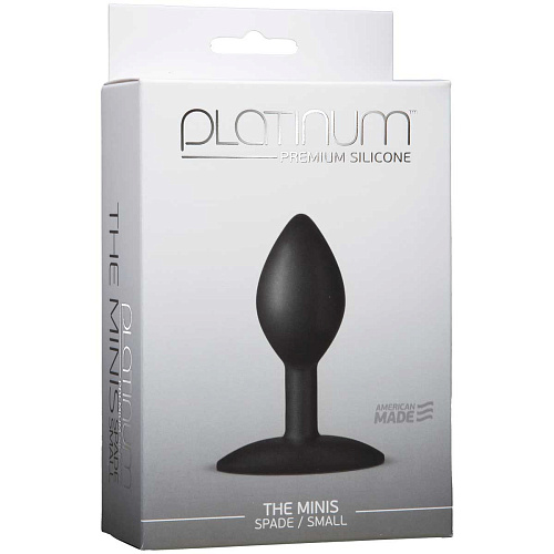 Чёрная анальная пробка Doc Johnson Platinum Premium Silicone The Minis Spade Small Black 0103-48-BX (7 см)