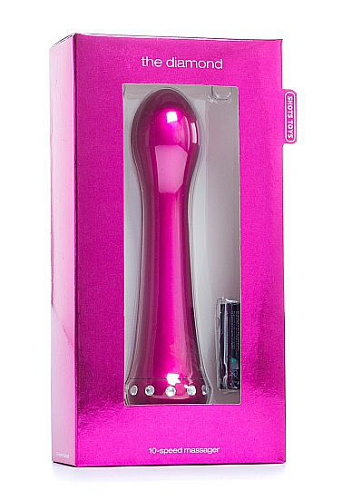 Розовый вибратор с кристаллами Shots Media BV The Diamond Pink SHT190PNK (16,5 см)