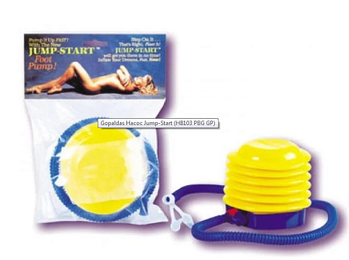 Сине-жёлтый  насос для накачивания любовных кукол Gopaldas HB103 PBG GP