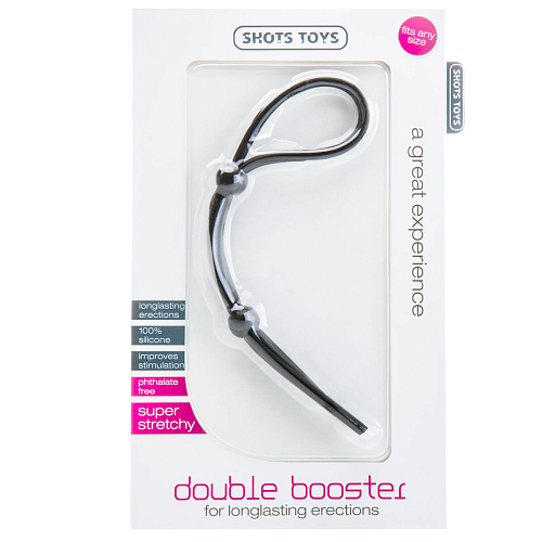 Двойное чёрное утягивающее лассо Shots Media BV Double Booster SHT288BLK