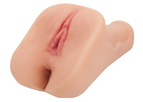 Телесные вагина с анусом и вибрацией Topco Sales Emily Addison Vibrating CyberSkin Pet Pussy Ass1091260