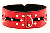 Красный ошейник с клёпками и чёрной полосой БДСМ арсенал 55002