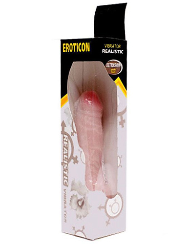 Телесный вибратор-реалистик из ультраскин Eroticon 30305 (19 см)