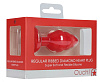 Красная анальная пробка Shots Media BV Regular Ribbed Diamond Heart Plug OU457RED (7 см)