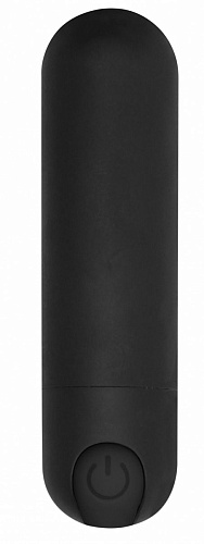 Чёрная перезаряжаемая вибропуля Shots Media BV 7 Speed Rechargeable Bullet BGT006BLK (7,7 см)