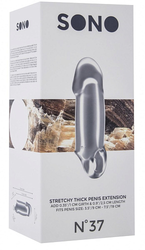 Прозрачная насадка Shots Media BV Stretchy Thick Penis Extension No.37 SON037TRA