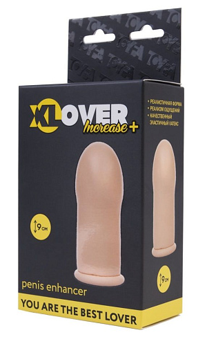 Удлиняющая телесного цвета насадка из латекса ToyFa 748011 (9 см)