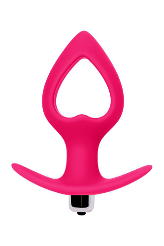 Розовая анальная вибровтулка в форме сердца POPO Pleasure 731336 (14 см)