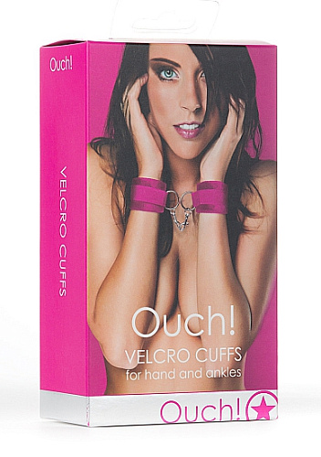 Розовые наручи Shots Media BV Velcro Cuffs OU051PNK