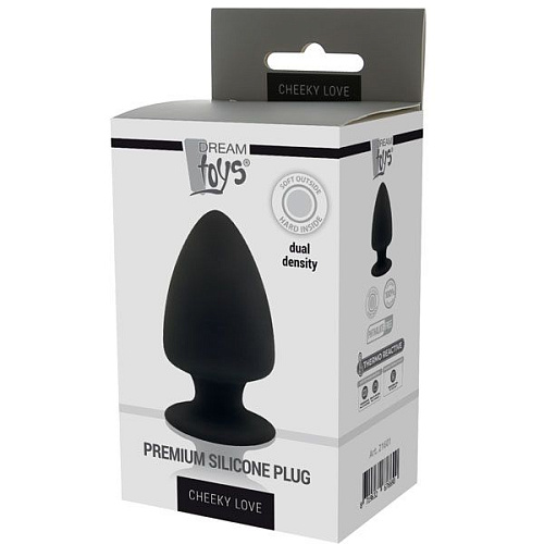 Чёрная анальная пробка Dream Toys PREMIUM SILICONE PLUG S 21601 (9 см)