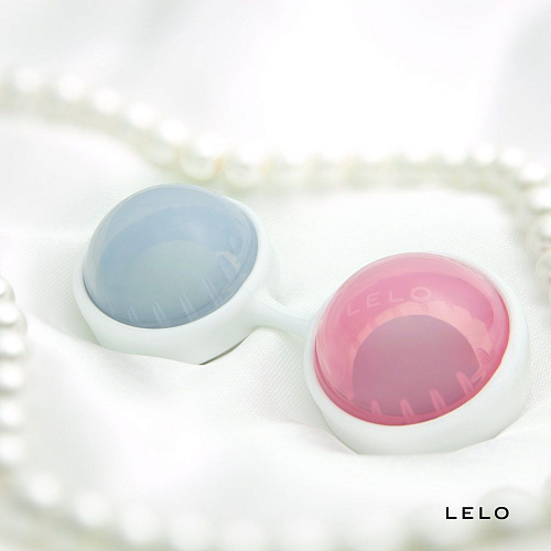 Голубые с розовым вагинальные шарики Lelo Luna Beads LEL0305
