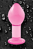 Большая розовая стеклянная анальная пробка NS Novelties CRYSTAL PLUG NSN-0701-34 (10 см)