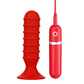 Красный анальный вибратор с рёбрышками Dream Toys 20720 (13 см)